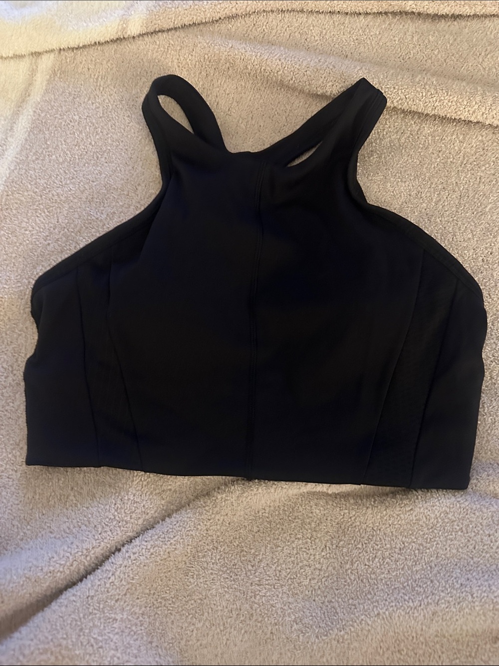 Athleta Black High-Neck Racerback sports bra. Small, EUC